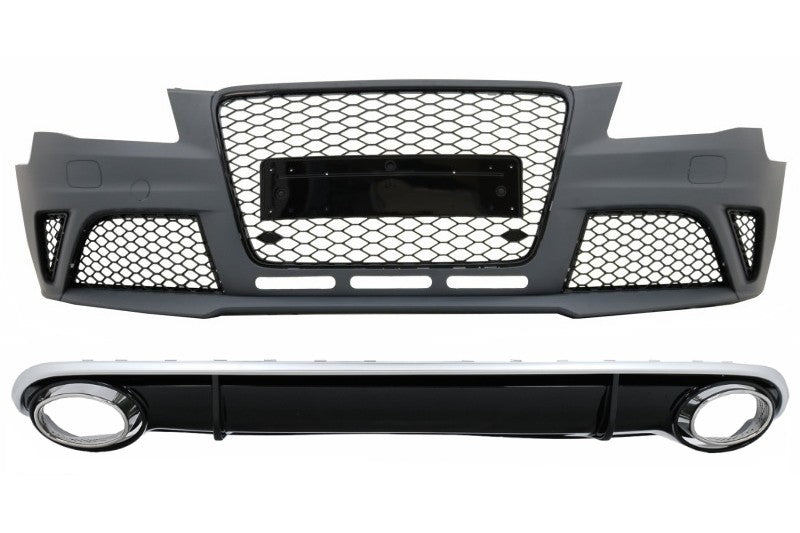 Stoßstange für Audi A4 B8 Pre-Facelift 08-11 Diffusor Auspuff RS4 Look CarPartsTuning