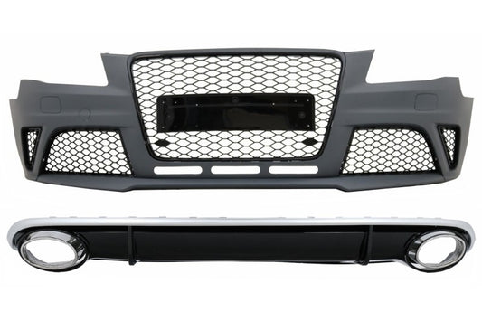 Stoßstange für Audi A4 B8 Pre-Facelift 08-11 Diffusor Auspuff RS4 Look CarPartsTuning