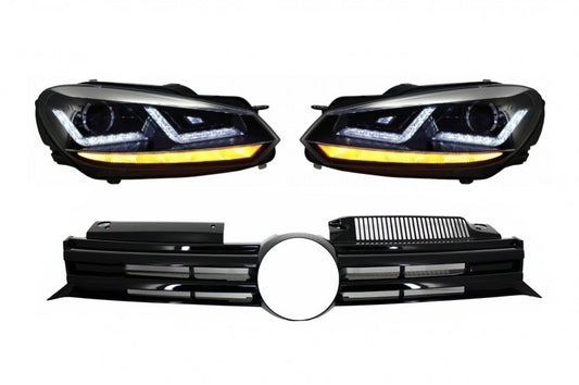 Kühlergrill für VW Golf VI 08-12 Osram Scheinwerfer LED Dynamic Sequential R20 Look CarPartsTuning
