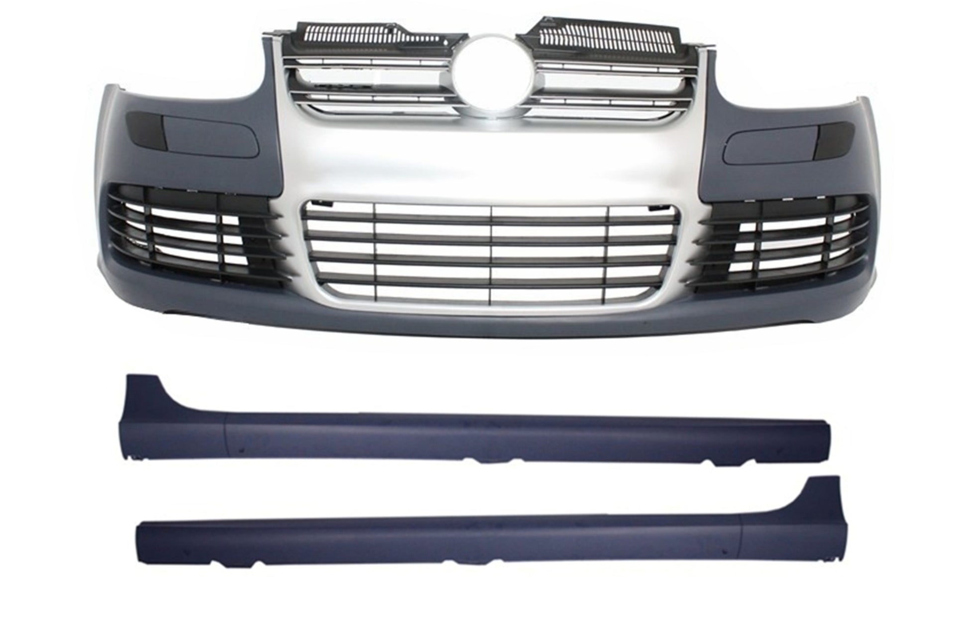 Stoßstange für VW Golf V 5 03-07 Grill Seitenschweller R32 Alu gebürstet Look CarPartsTuning