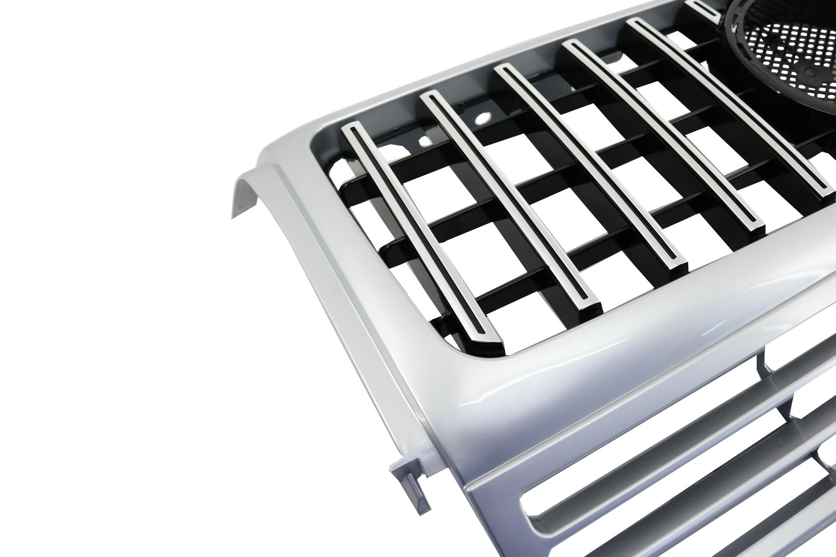 Kühlergrill für Mercedes G W463 1990-2014 G63 GT-R Panamericana Look Silber- CarPartsTuning