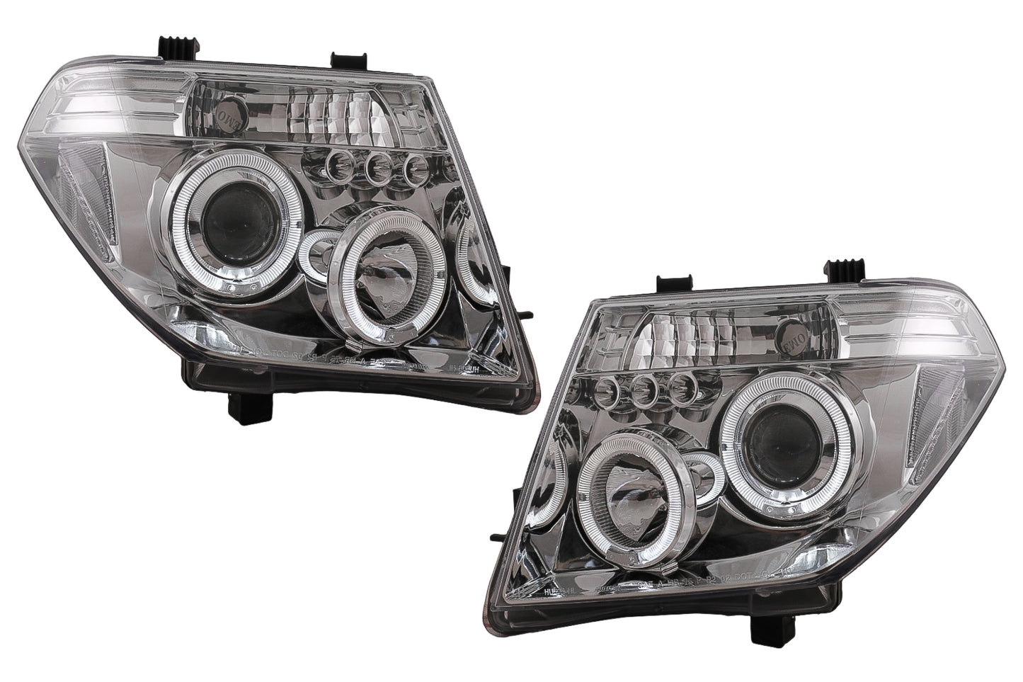 Angel Eyes Scheinwerfer für Nissan Navara D40 04-09 Pathfinder R51 05-08 Chrom CarPartsTuning