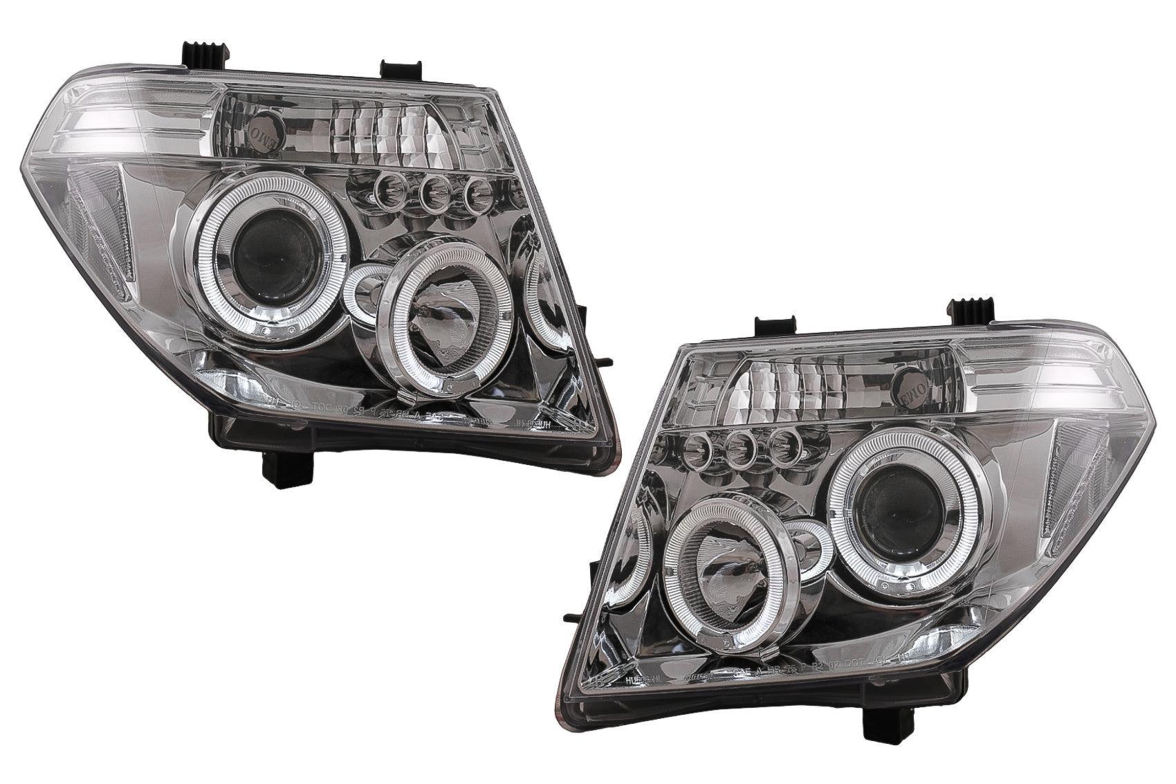 Angel Eyes Scheinwerfer für Nissan Navara D40 04-09 Pathfinder R51 05-08 Chrom CarPartsTuning