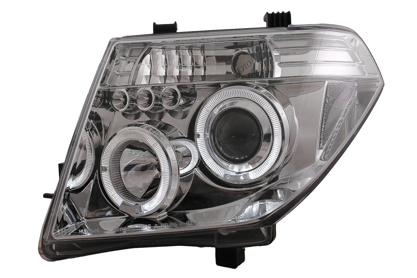 Angel Eyes Scheinwerfer für Nissan Navara D40 04-09 Pathfinder R51 05-08 Chrom CarPartsTuning