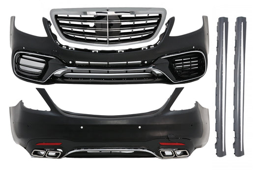 Bodykit für Mercedes S W222 Facelift 13-06.17 S63 Design Stoßstangengitter Chrom CarPartsTuning