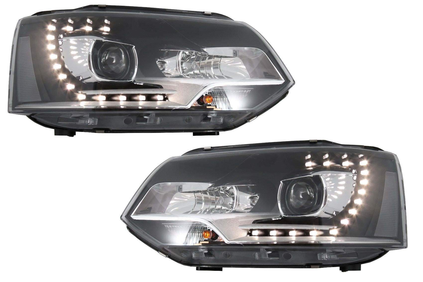 LED Dayline Scheinwerfer für VW Transporter T5 2010-2015 Licht Xenon Look- CarPartsTuning