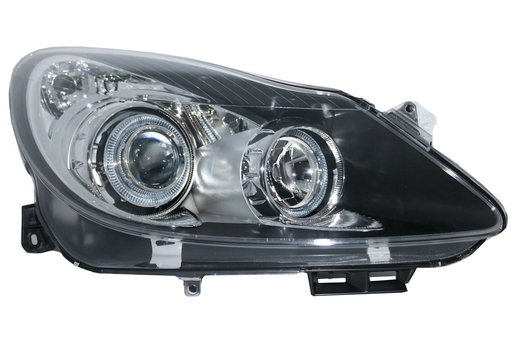 Scheinwerfer Angel Eyes 2 Halo-Felgen für OPEL Corsa D 2006-2014 RHD & LHD Schwarz CarPartsTuning