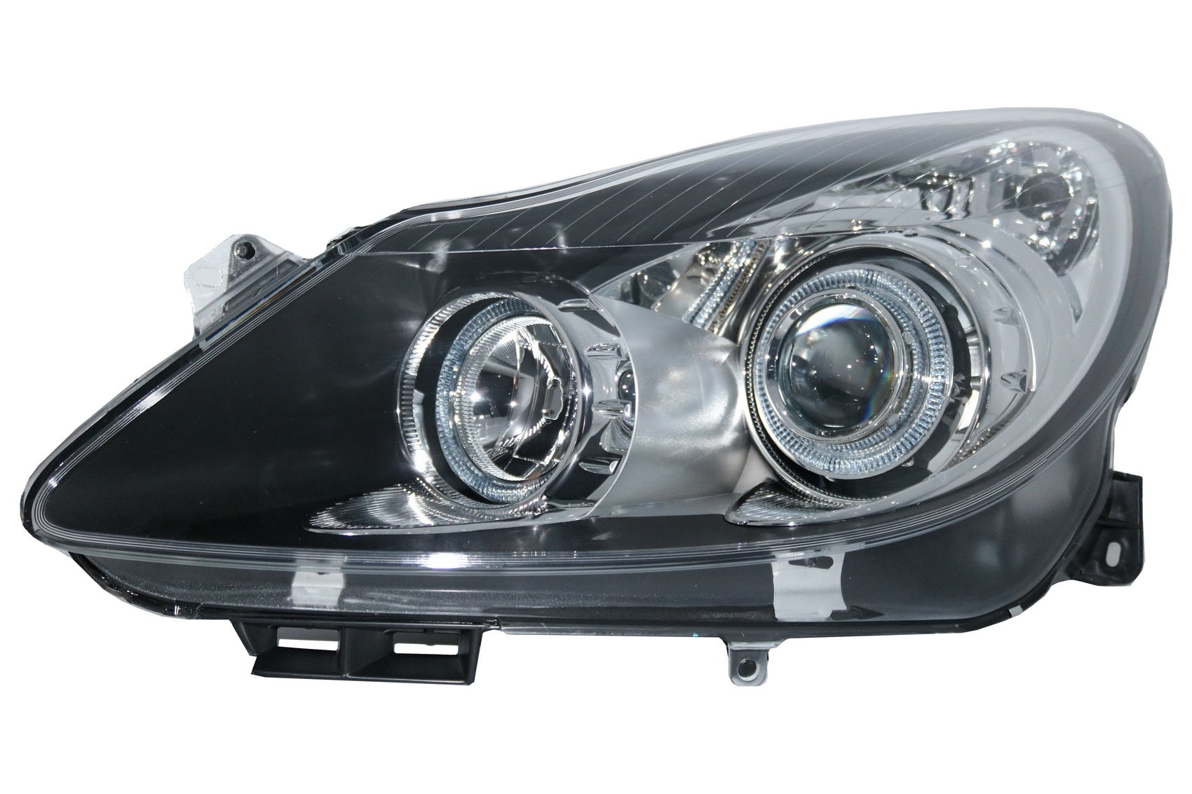 Scheinwerfer Angel Eyes 2 Halo-Felgen für OPEL Corsa D 2006-2014 RHD & LHD Schwarz CarPartsTuning