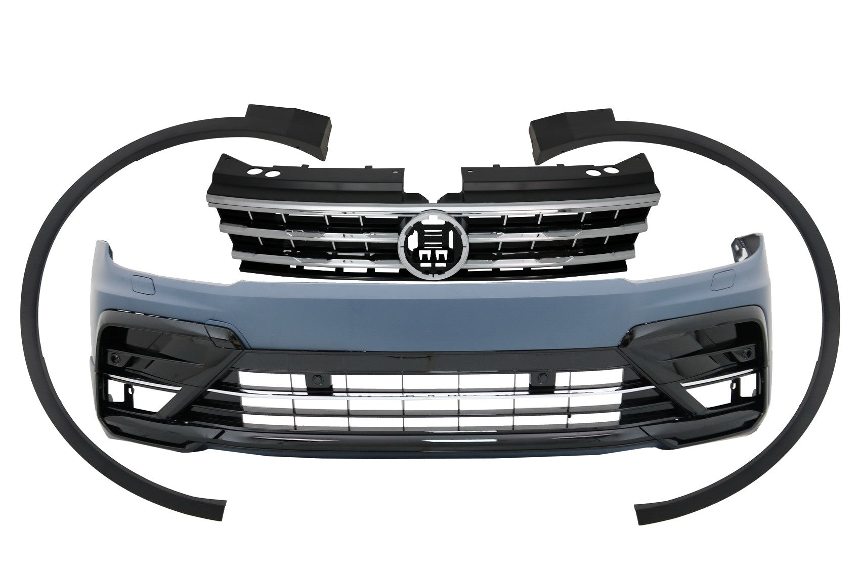 Frontstoßstange für VW Tiguan II Mk2 16+ Kühlergrill Radkästen R-Line Design CarPartsTuning