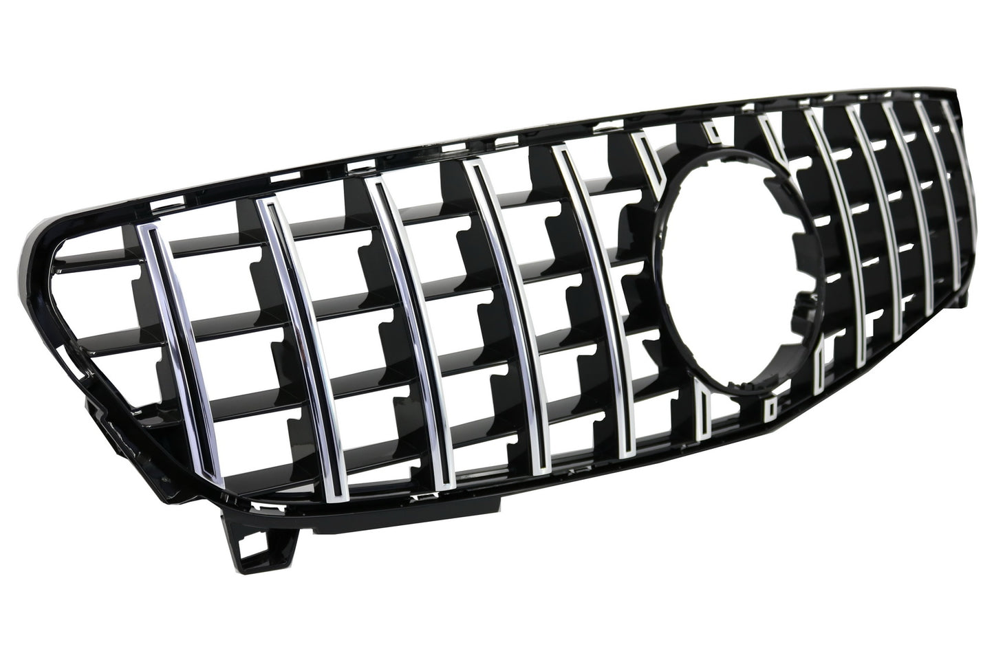 Zentralgitter passend für Mercedes A-Klasse W176 Facelift (09.2015-2018) A45 GT-R Panamericana Design Schwarz Chrom KITT EU