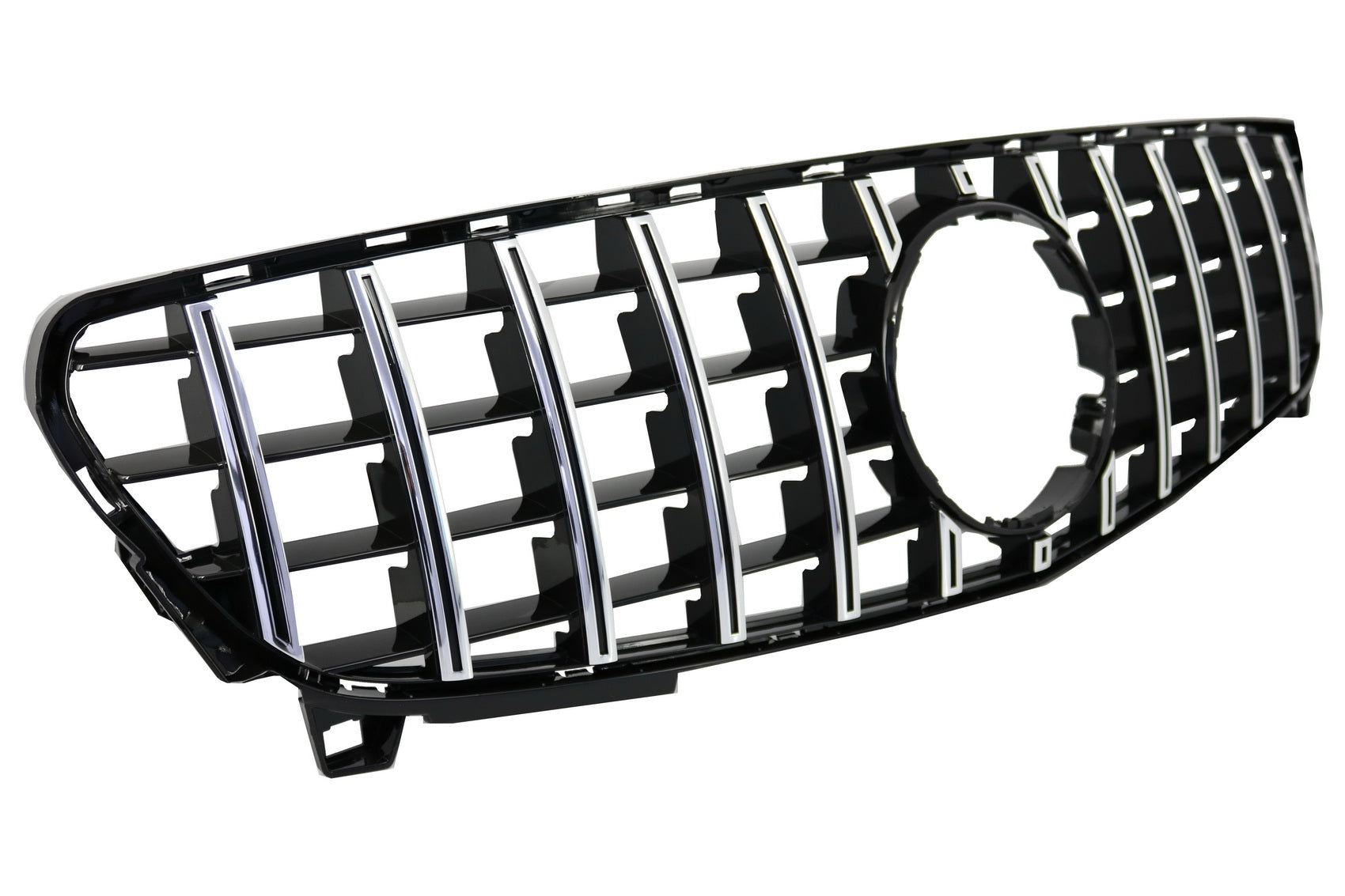 Zentralgitter passend für Mercedes A-Klasse W176 Facelift (09.2015-2018) A45 GT-R Panamericana Design Schwarz Chrom KITT EU