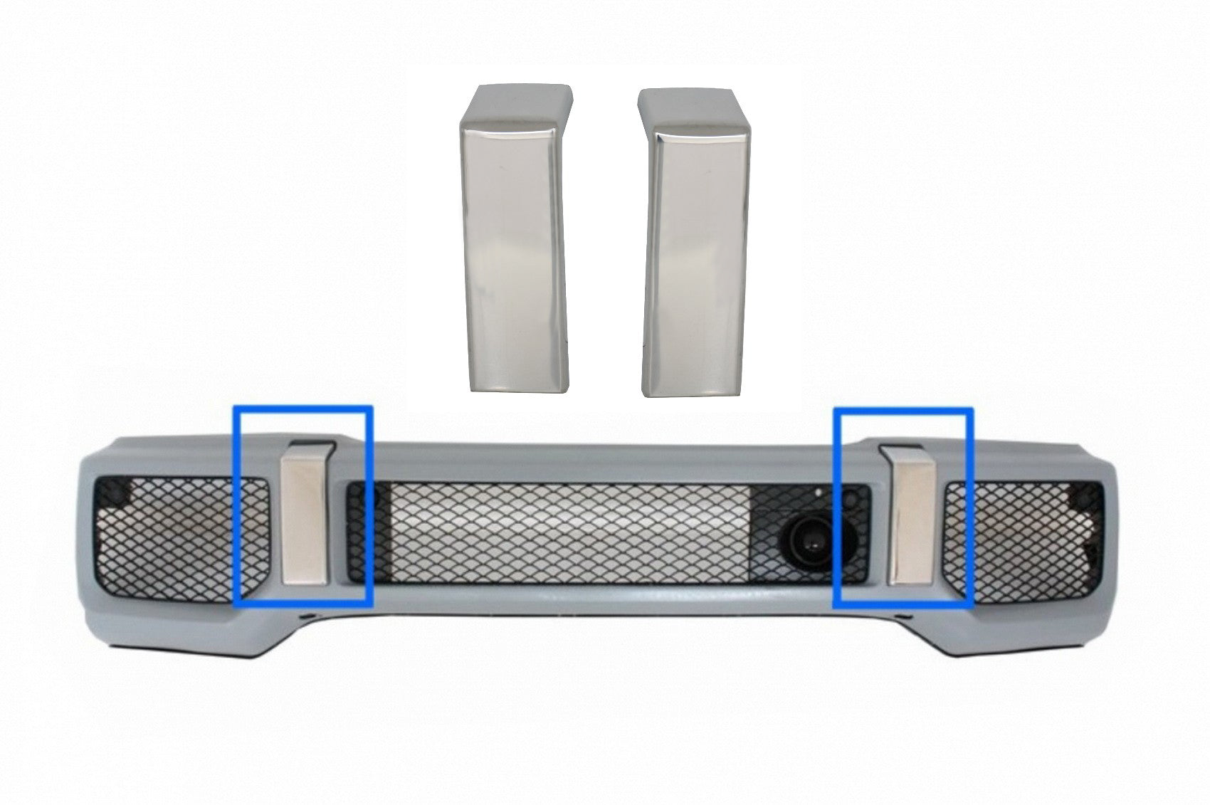 Chromteile für Frontstoßstange G65 Design Mercedes G-Klasse W463 1989-2017 CarPartsTuning