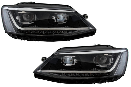 Scheinwerfer LED Tagfahrlicht für VW Jetta Mk6 VI 11-17 Dynamic Xenon Matrix Look CarPartsTuning