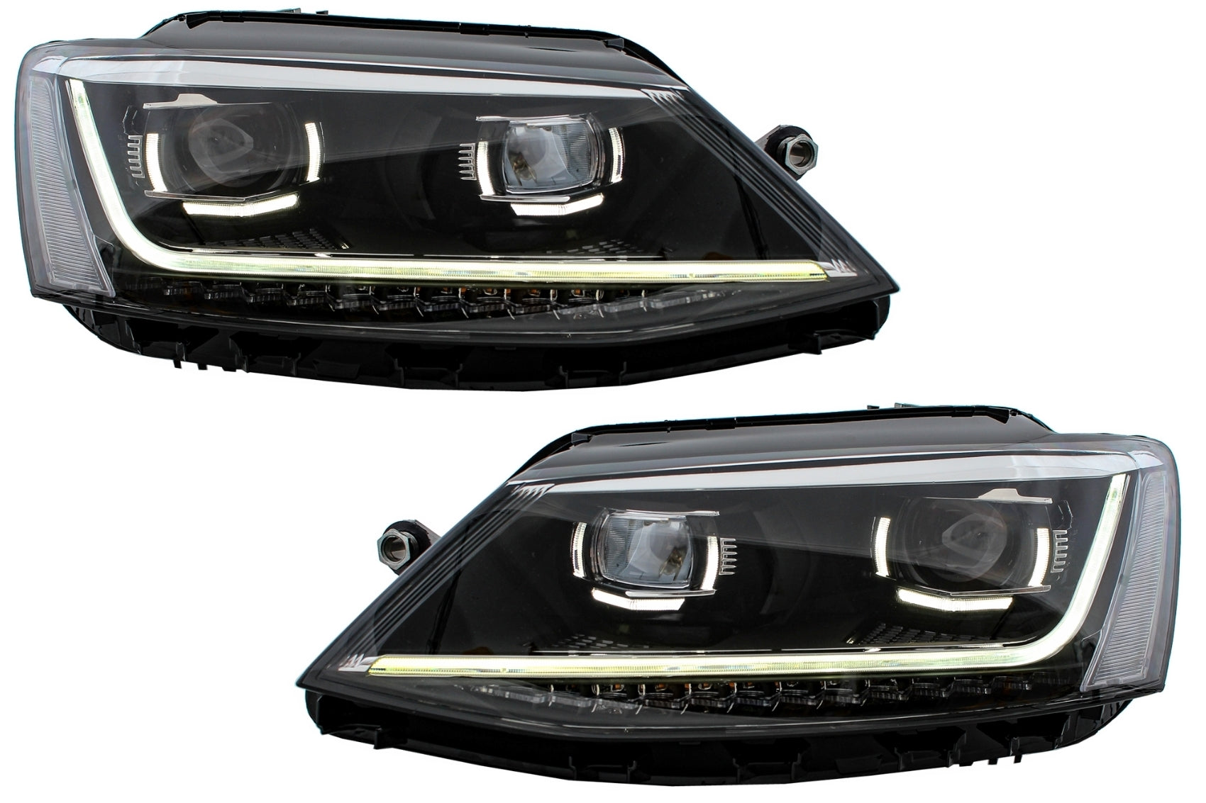 Scheinwerfer LED Tagfahrlicht für VW Jetta Mk6 VI 11-17 Dynamic Xenon Matrix Look CarPartsTuning