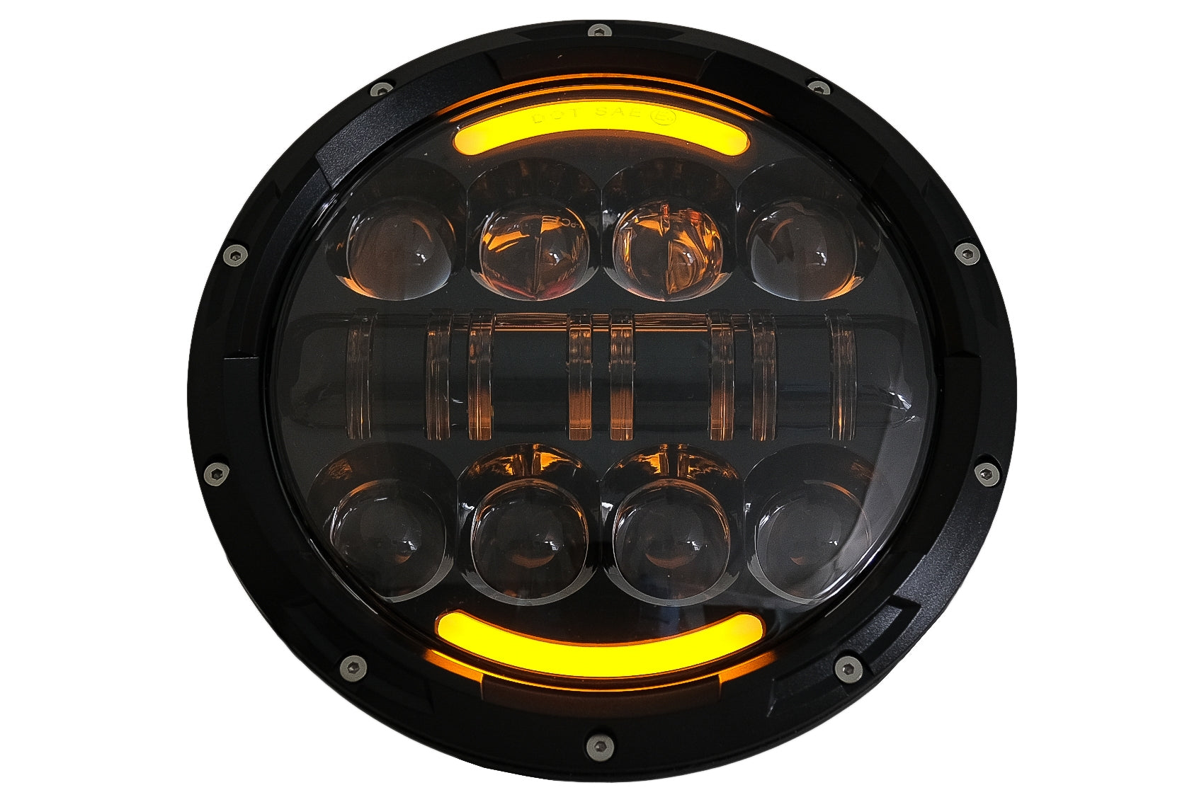 7 Zoll Cree LED Scheinwerfer Angel Eye Amber Halo Drl Passend Für Jeep WranGLEr JK Tj Lj Land Rover Verteidiger Mercedes W463 Schwarz KITT