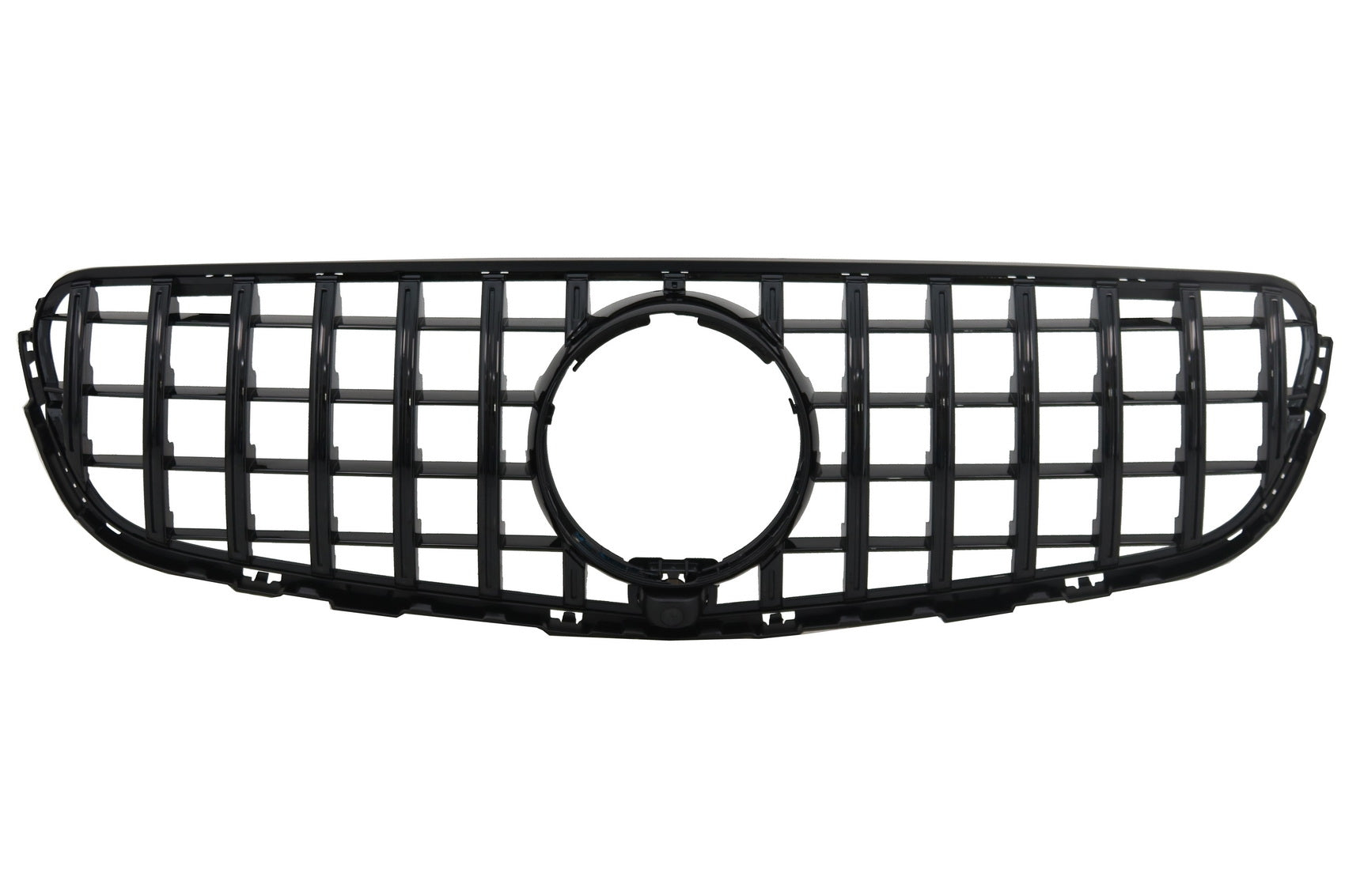 Zentraler Kühlergrill für Mercedes GLC X253 C253 15-18 GT R Panamericana Look Schwarz CarPartsTuning