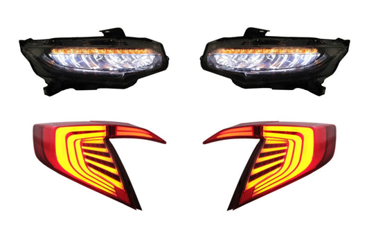 Scheinwerfer und Rückleuchten für HONDA Civic MK10 FC FK 16+ Voll-LED Dynamische CarPartsTuning