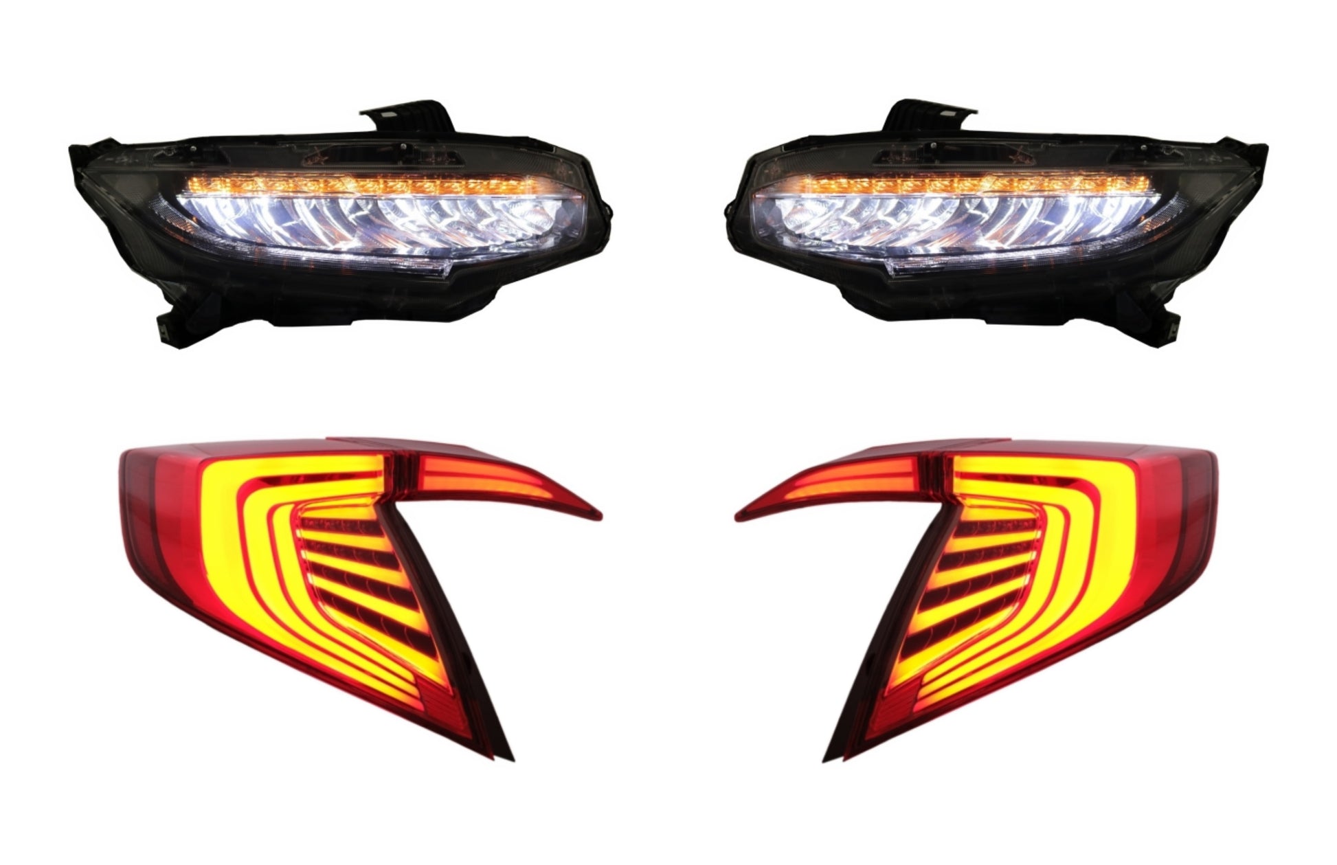 Scheinwerfer und Rückleuchten für HONDA Civic MK10 FC FK 16+ Voll-LED Dynamische CarPartsTuning