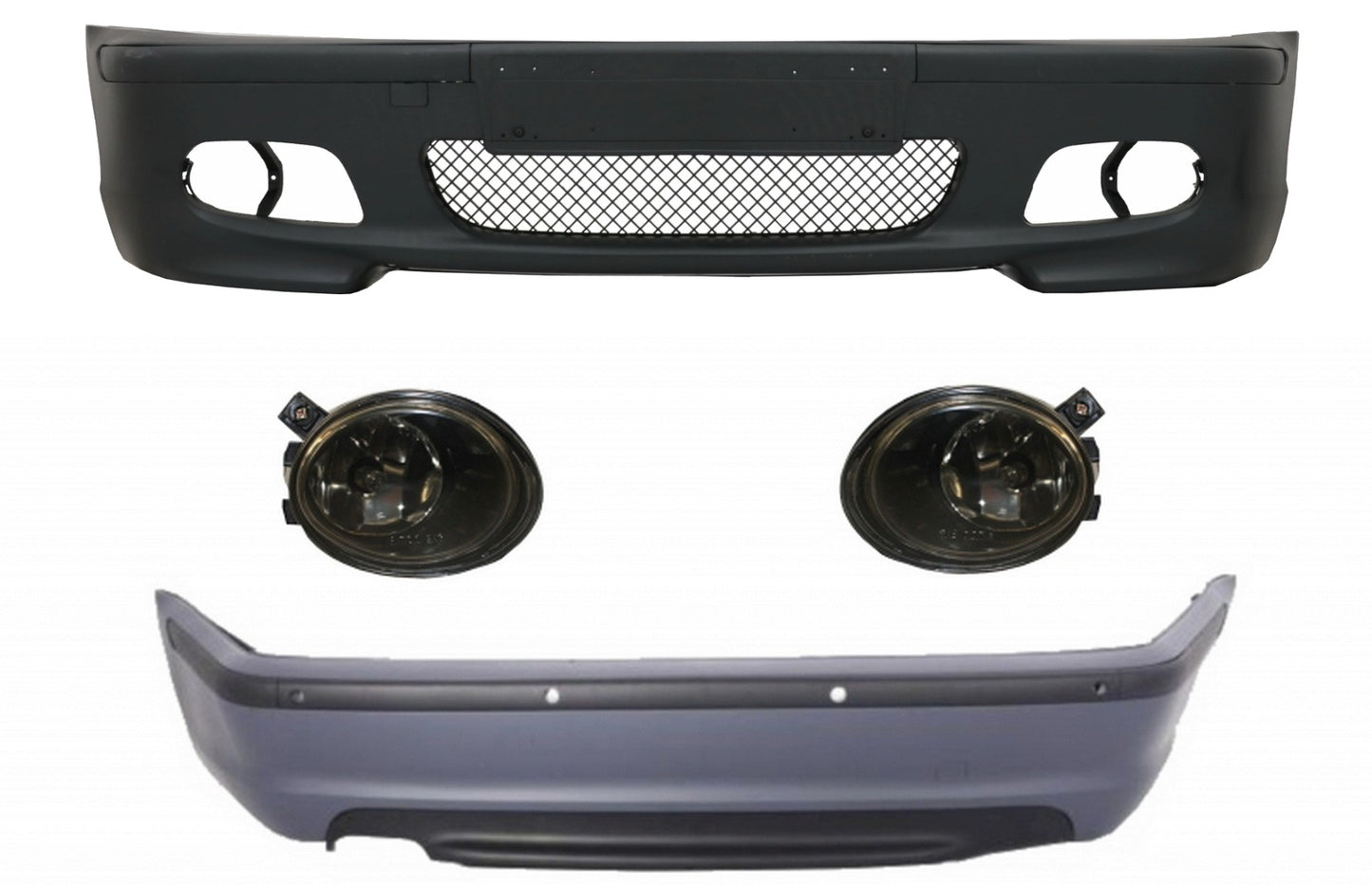 Bodykit für BMW 3 E46 1998-2004 Stoßstange PDC Nebellichter Rauch M-Technik Look CarPartsTuning