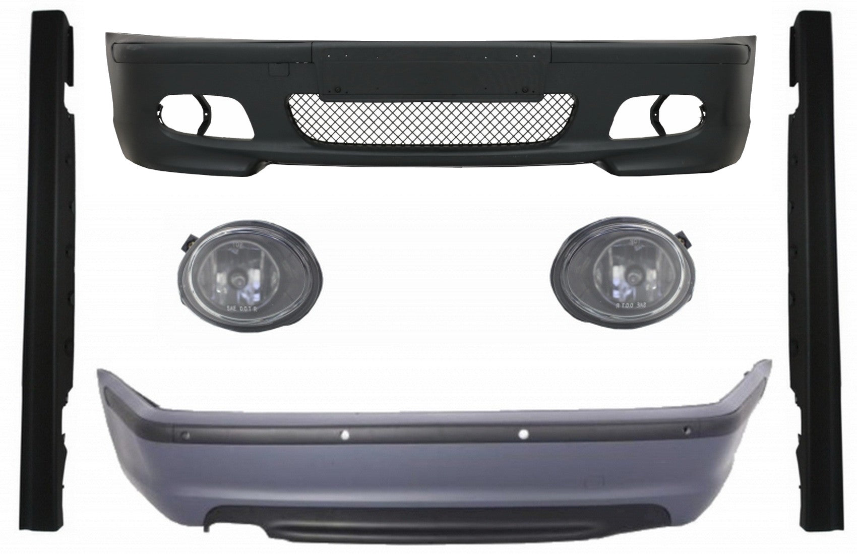 Bodykit für BMW 3er E46 98-04 Stoßstange Seitenschweller Nebelscheinwerfer M-Technik Look CarPartsTuning