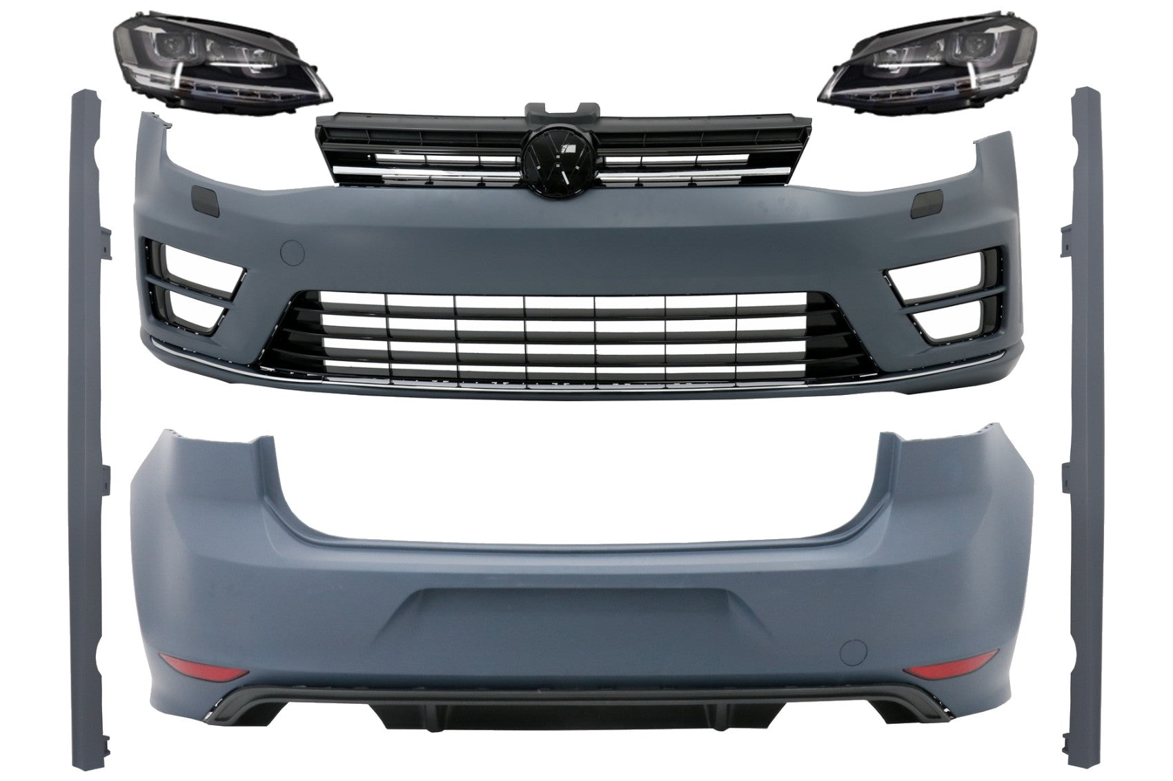 BodyKit Scheinwerfer 3D LED TFL für VW Golf 7 VII 12-17 R Design Stoßstangen- CarPartsTuning