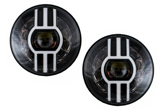 7 Zoll CREE LED Scheinwerfer DRL für Jeep Wrangler JK TJ LJ Defender W463 Schwarz CarPartsTuning