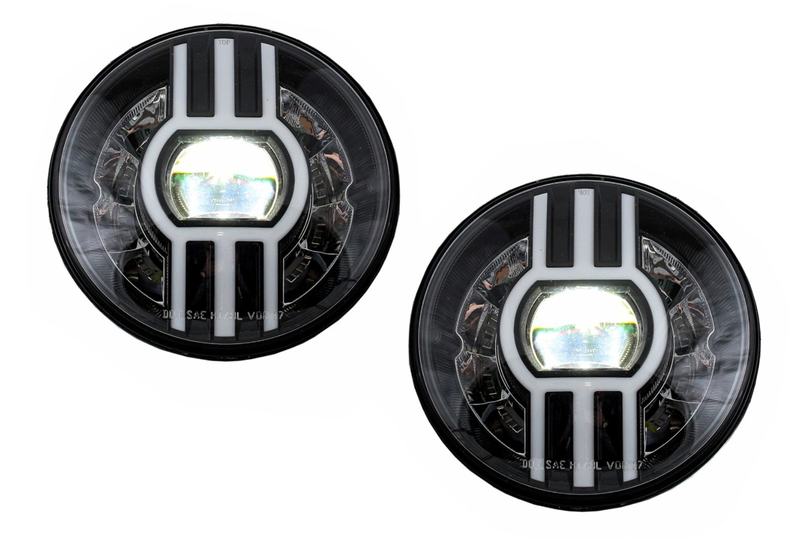 7 Zoll CREE LED Scheinwerfer DRL für Jeep Wrangler JK TJ LJ Defender W463 Schwarz CarPartsTuning