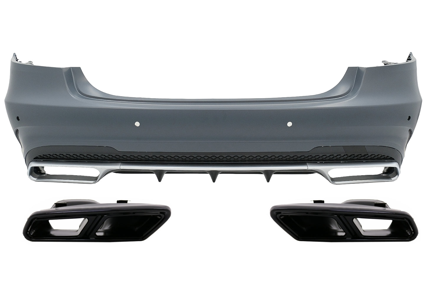 Heckstoßstange für Mercedes W212 E Facelift 13-16 E63 Look Auspuffspitzen CarPartsTuning