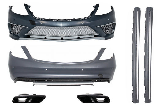 Body Kit für Mercedes S-Klasse W222 Stoßstange Auspuff Tipss 13-17 S65 Look CarPartsTuning