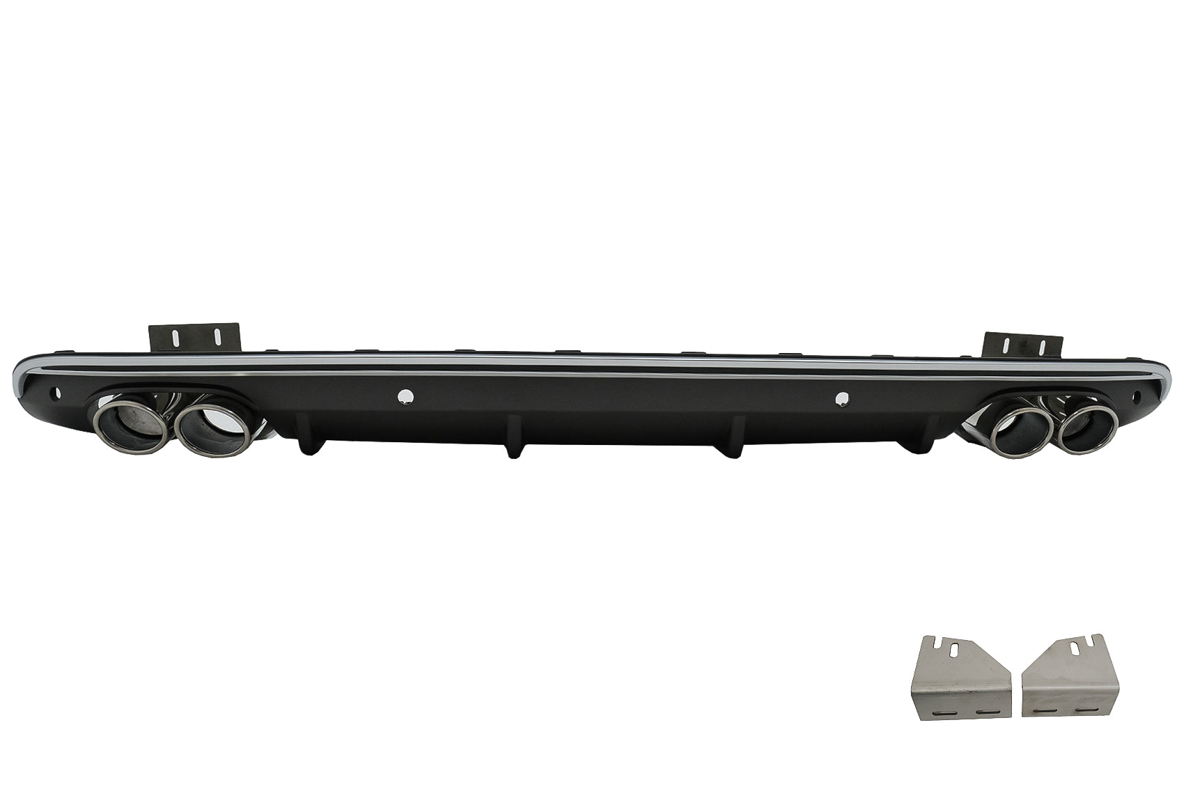 Stoßstange Diffusor Doppelauslass Endrohre für Audi Q5 8R MOPF 13-16 S-Line CarPartsTuning