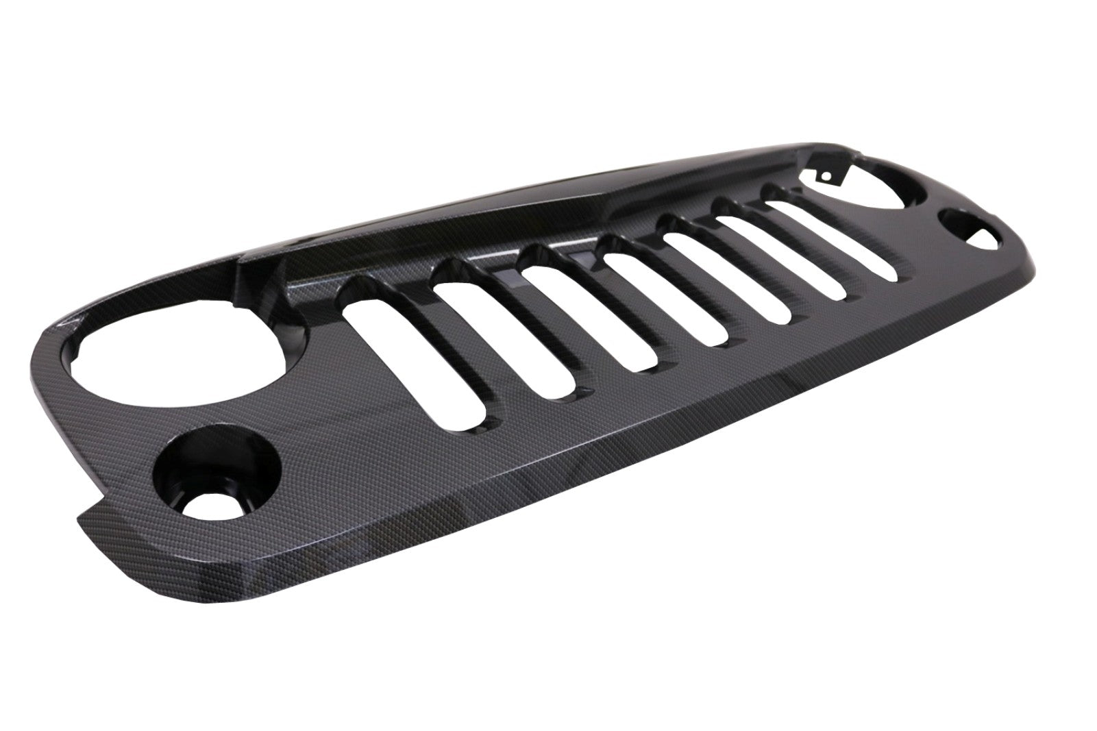 Zentraler Kühlergrill für JEEP Wrangler Rubicon JK 07-17 Glänzender Kohlenstoff Film beschichtet CarPartsTuning