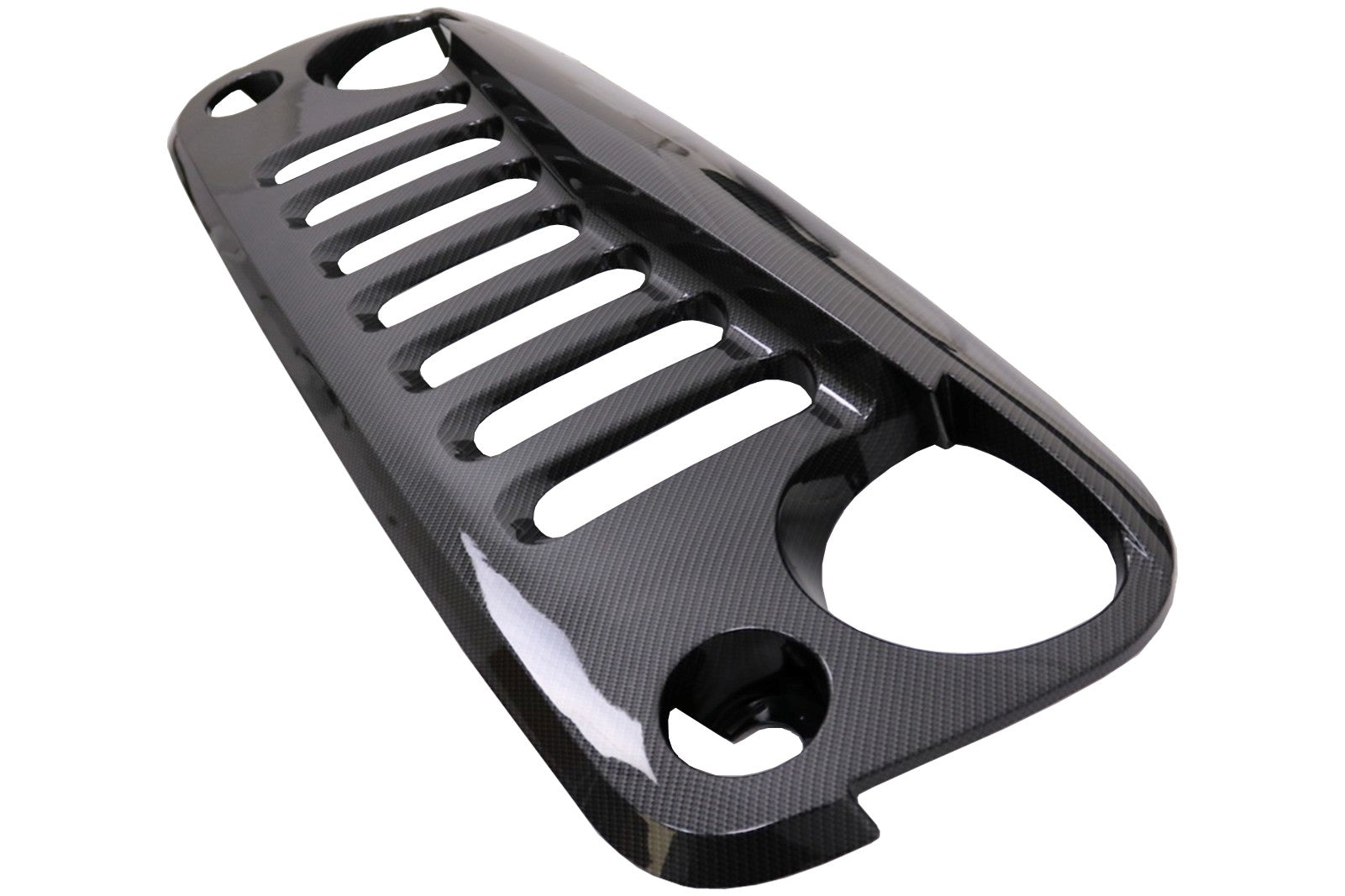 Zentraler Kühlergrill für JEEP Wrangler Rubicon JK 07-17 Glänzender Kohlenstoff Film beschichtet CarPartsTuning