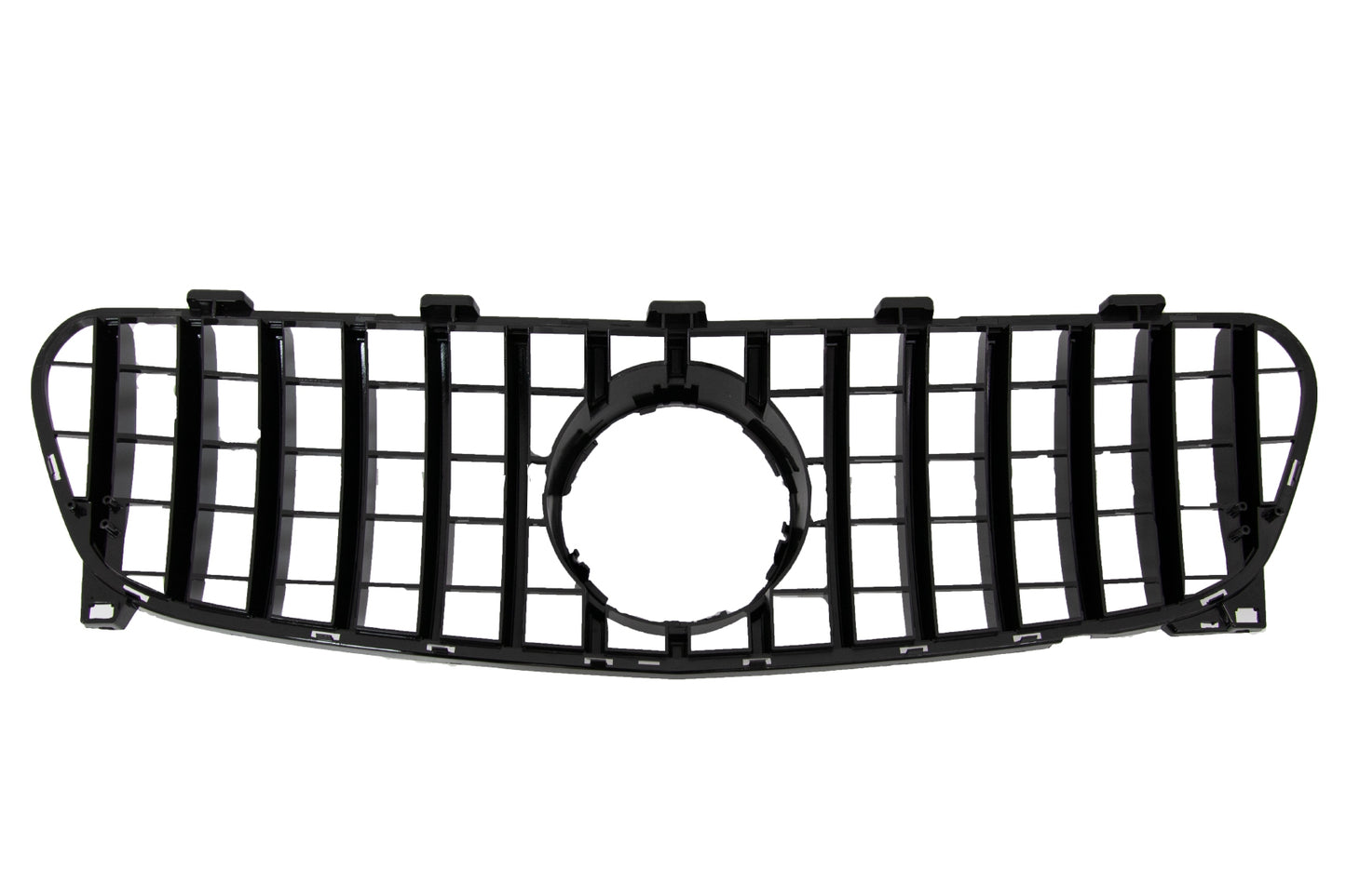 Khlergrill fur Mercedes GLA X156 MOPF 2017+ GT-R Gitter Panamericana Look Schwarz Chrom CarPartsTuning