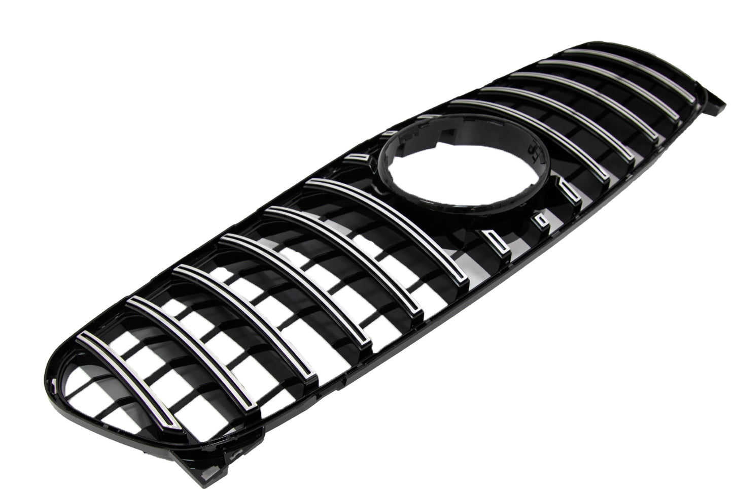 Khlergrill fur Mercedes GLA X156 MOPF 2017+ GT-R Gitter Panamericana Look Schwarz Chrom CarPartsTuning