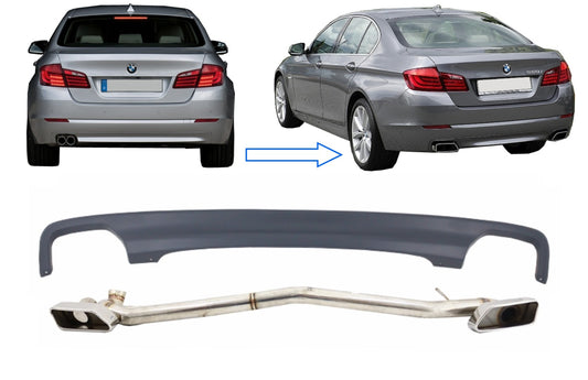 Diffusor für BMW 5er F10 11-17 M 550i Look Auspuff Standardstoßstange CarPartsTuning