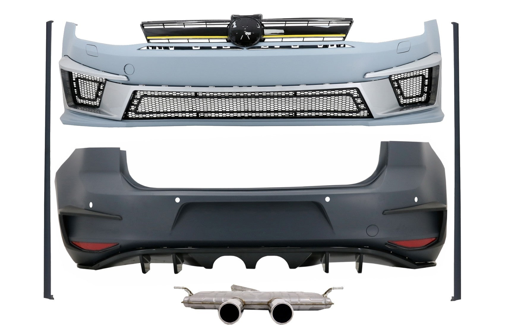 Bodykit für VW Golf 7 VII 5G1 12-17 R400 Look Stoßstange Abgassystem CarPartsTuning