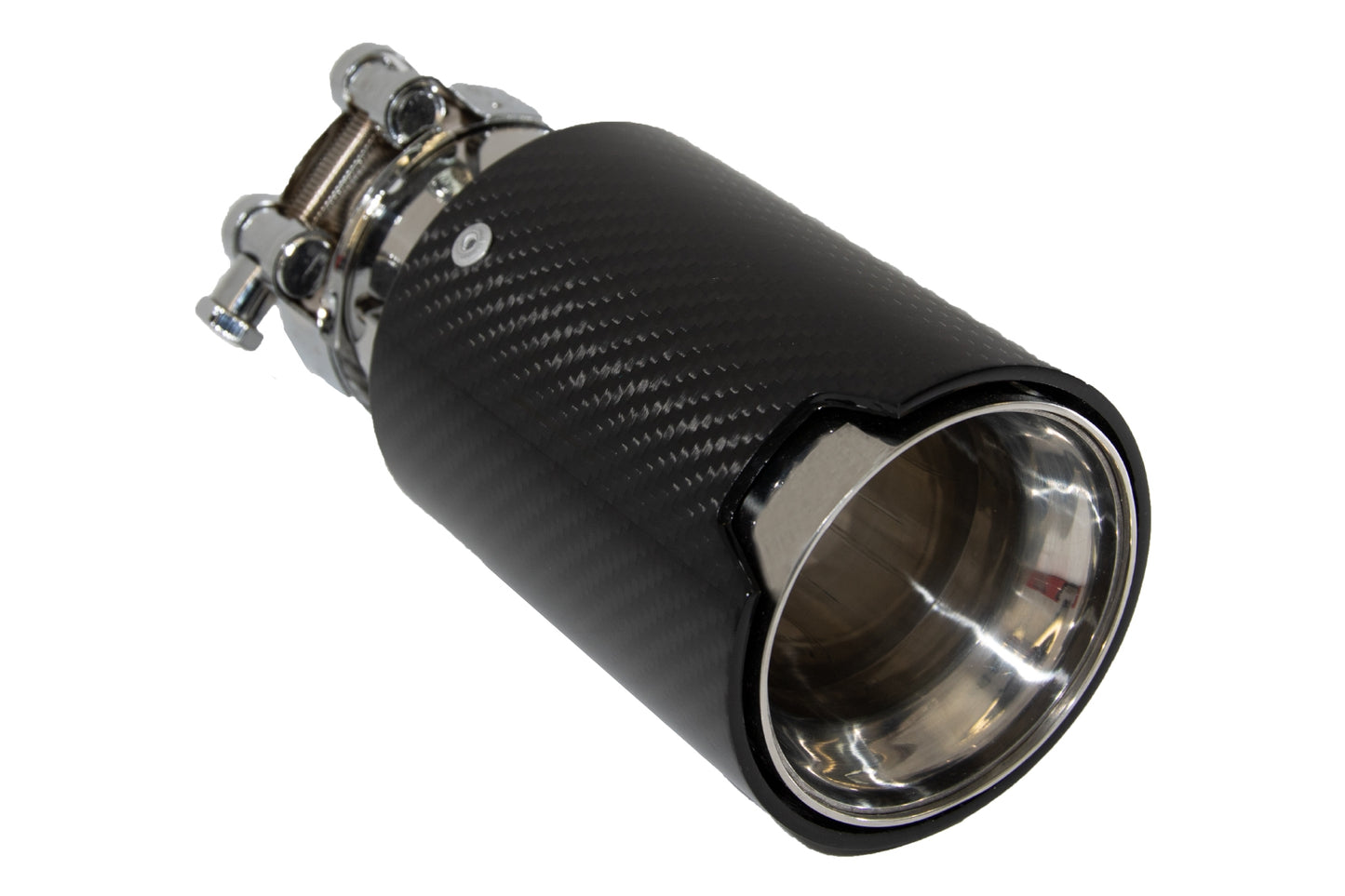 Universal-Auspuffspitze Kohlefaser, glänzend, Einlass 6,3 cm/2,48 Zoll CarPartsTuning