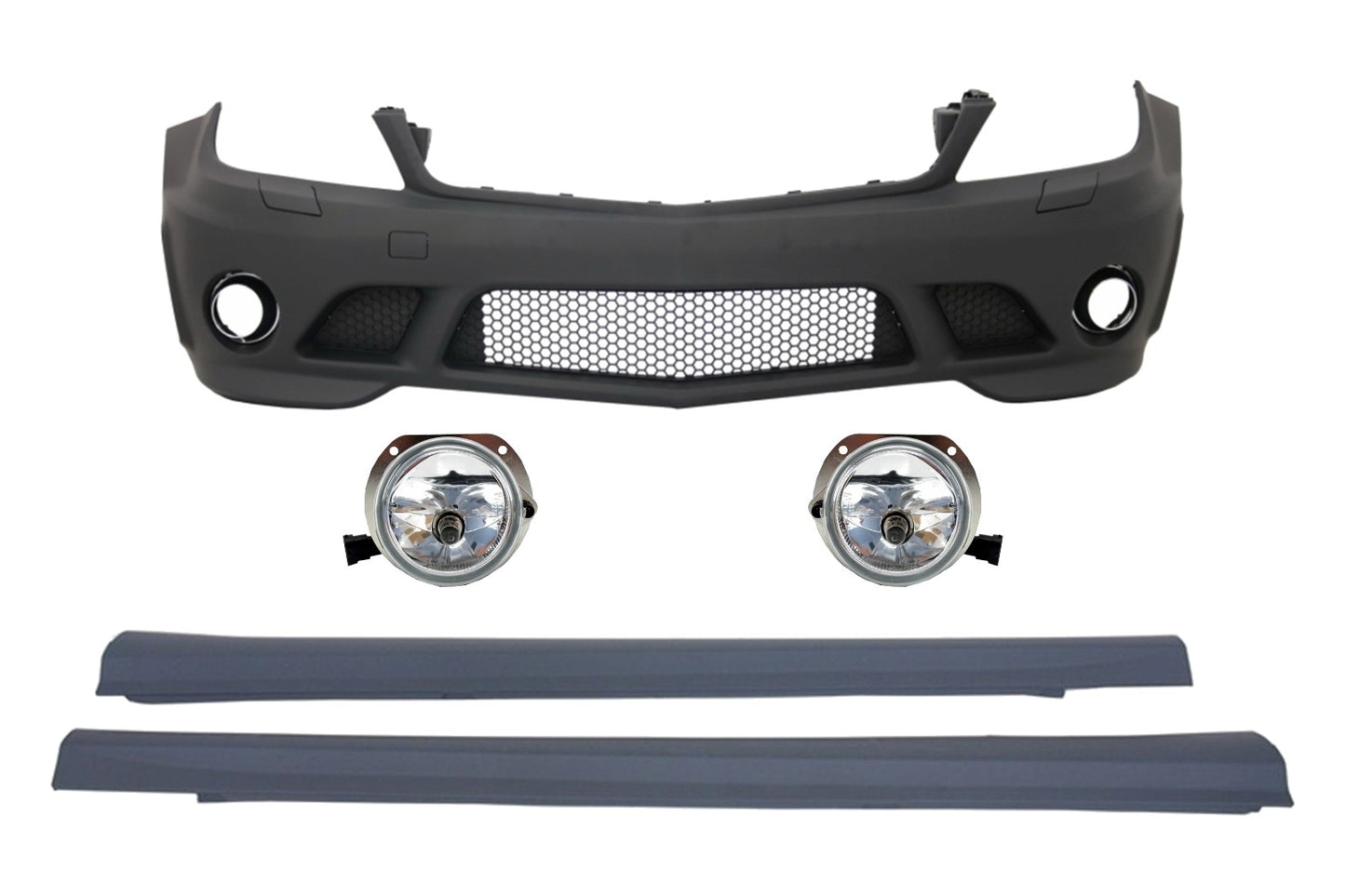 Frontstoßstange mit Nebelscheinwerfern Seitenschweller Mercedes C-Klasse W204 (2007-2012) C63 AMG Design- Carpartstuning Austria