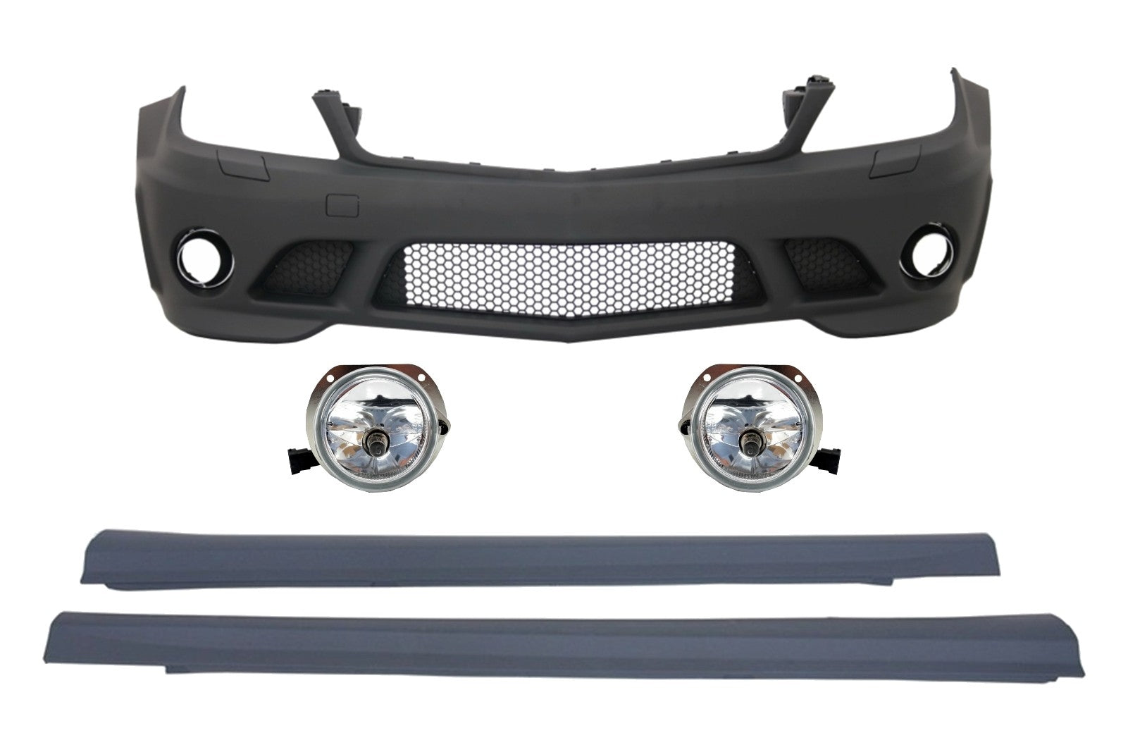 Frontstoßstange mit Nebelscheinwerfern Seitenschweller Mercedes C-Klasse W204 (2007-2012) C63 AMG Design- Carpartstuning Austria