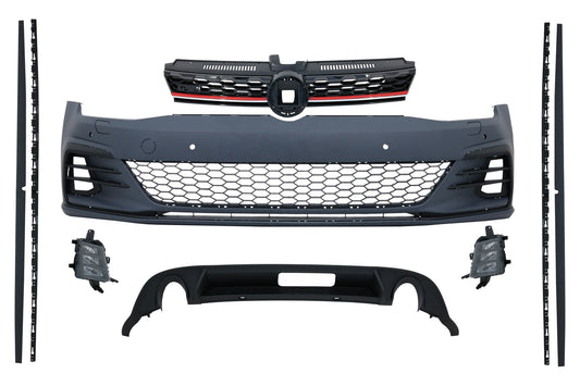 Body Kit für VW Golf 7.5 VII Facelift 17+ Stoßstange Gitter Diffusor LED NBL GTI CarPartsTuning