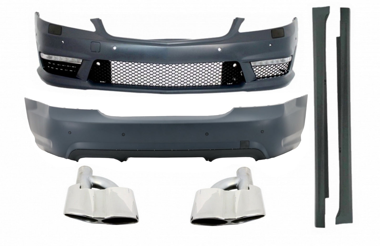 Body Kit für Mercedes S-Klasse W221 05-11 Auspuff Seitenschweller SWB CarPartsTuning