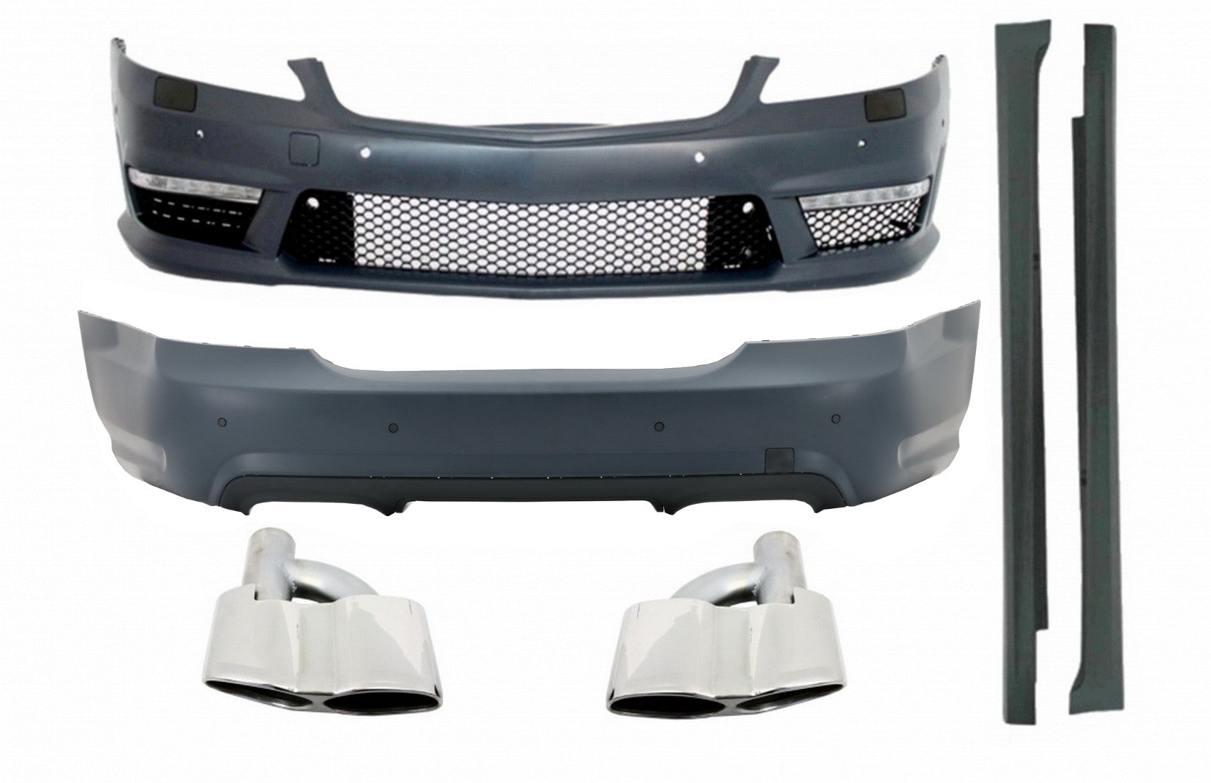 Body Kit für Mercedes S-Klasse W221 05-11 Auspuff Seitenschweller SWB CarPartsTuning