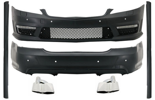 Bodykit für Mercedes S W221 2005-2011 LWB Seitenschweller Auspuff Tipps Chrom CarPartsTuning