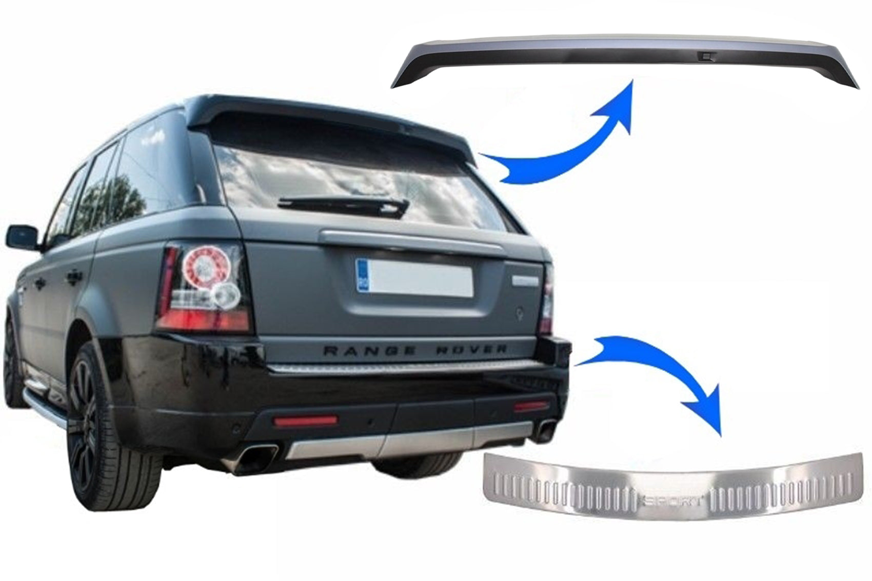 Dachspoiler Mit Stoßfängerfußplatte Passend Für Range Rover Sport L320 (2010-2013) Aubiography Design KITT