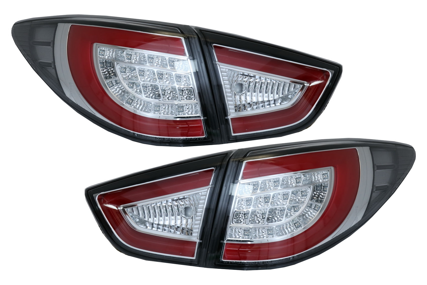 Rücklichter LED Lichtleiste für Hyundai IX35 2010-09.2013 Taillight Roter Chrom- CarPartsTuning