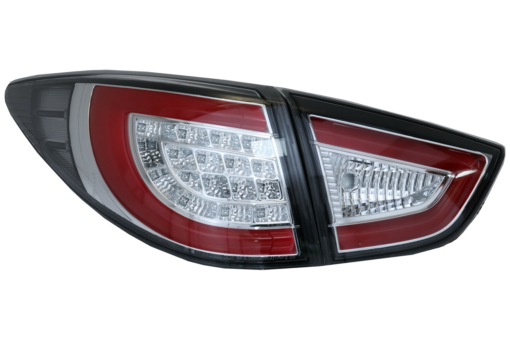 Rücklichter LED Lichtleiste für Hyundai IX35 2010-09.2013 Taillight Roter Chrom- CarPartsTuning