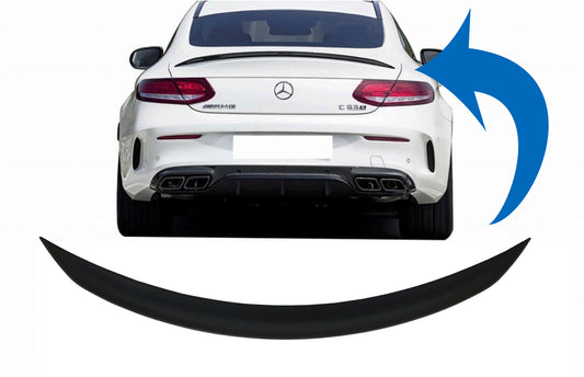 Kofferraum Boot Spoiler Lippe für Mercedes C-Class Coupe C205 2014+ Matt-schwarz CarPartsTuning