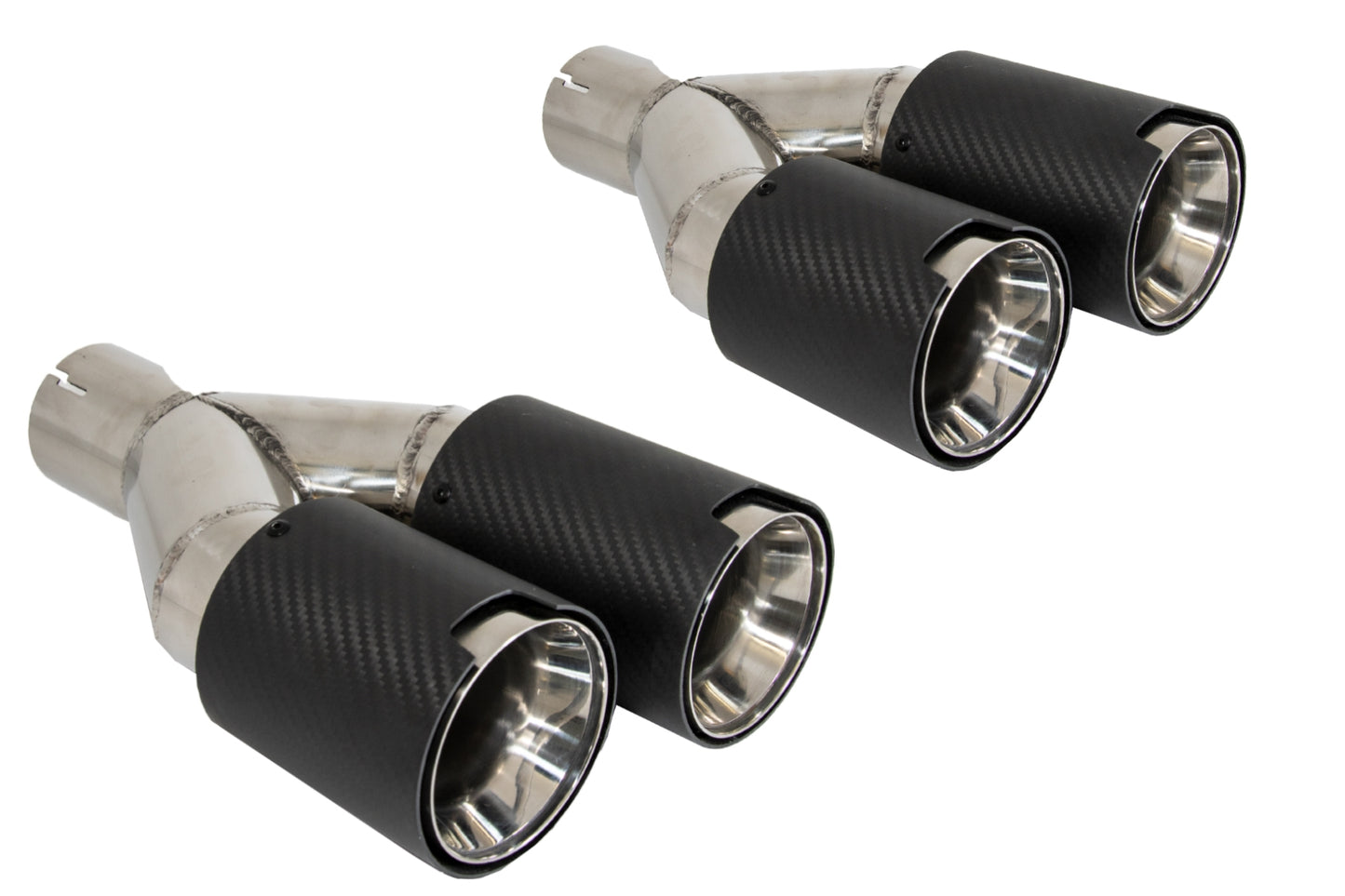 Universal Dual Twin Auspuffspitzen Carbon Matte Finish Einlass 6 cm 2.36inch CarPartsTuning