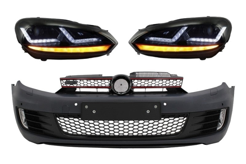 Stoßstange für VW Golf VI 6 08-13 GTI Look Scheinwerfer Upgrade Red LED CarPartsTuning
