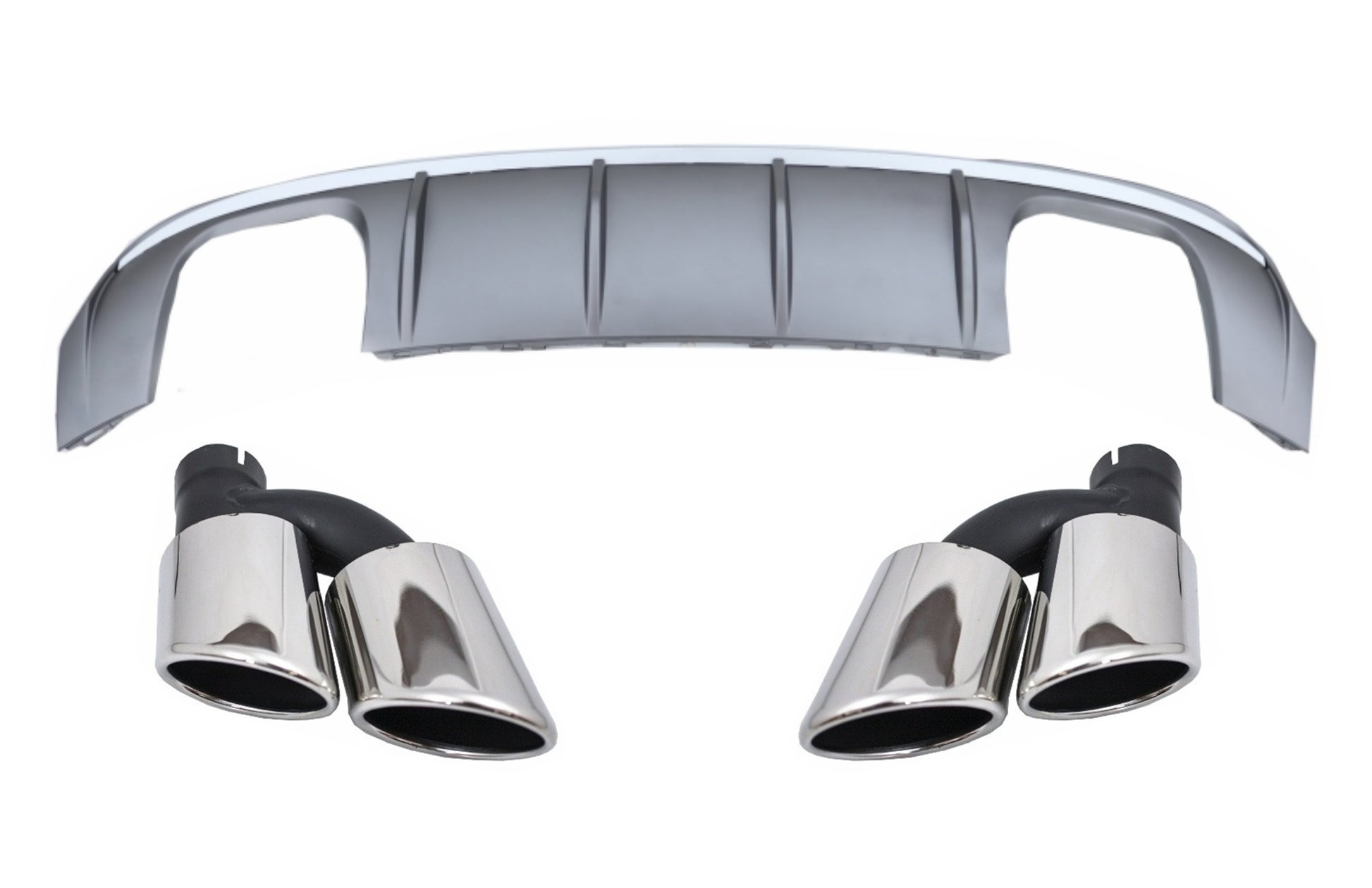 Stoßfänger Diffusor für Audi A3 8V 16-19 Auspuff S-Line Limousine Cabrio S3 CarPartsTuning